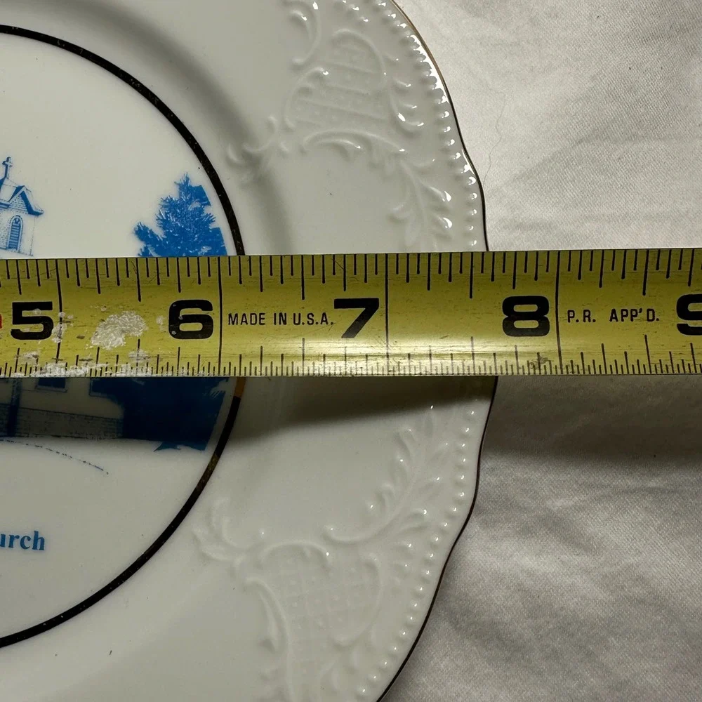 Royal Ann China Grace Lutheran Church Plate Unisex 9.25in Blue White Excellent